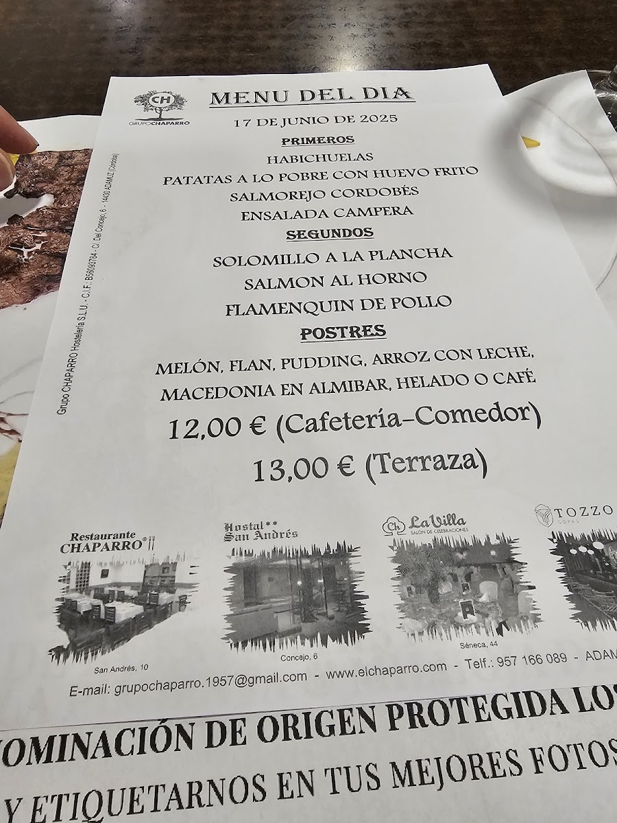 Restaurante Chaparro Menu - Image 2