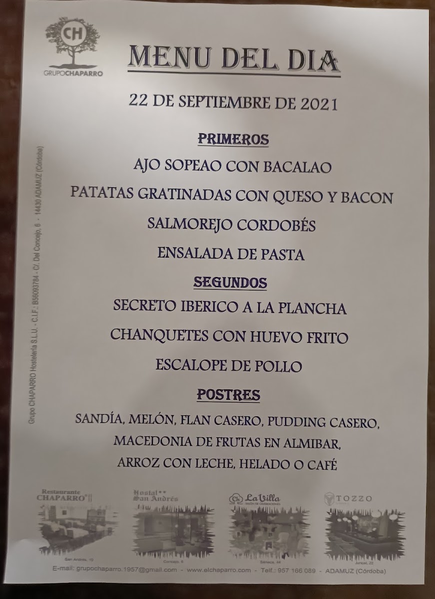 Restaurante Chaparro Menu - Image 3